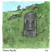Stone Heads - watercolour 9k